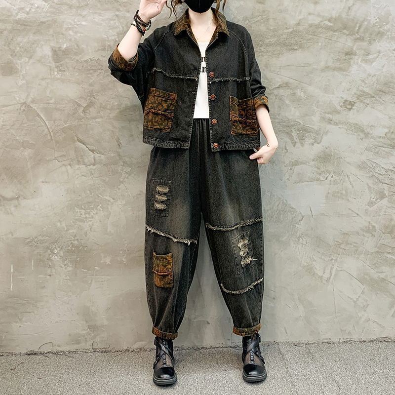 Sewing Jackets - Autumn Winter Women Retro Cowboy Set