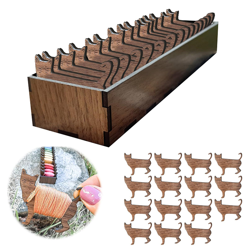 Wooden Animal Sheep Cat Bobbin - огляд і ціна Embroidery Floss Thread