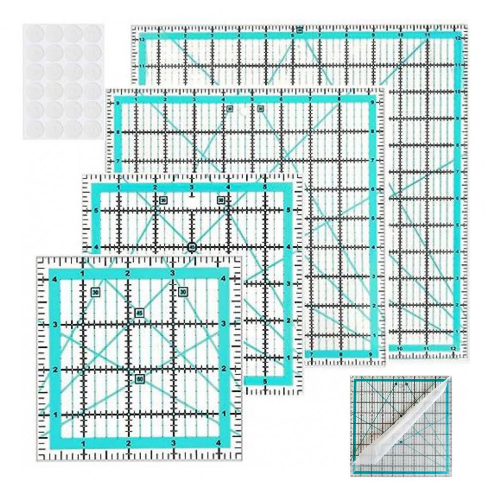 4Pcs Acrylic Quilting Ruler wi - огляд і ціна Quilting Ruler Square