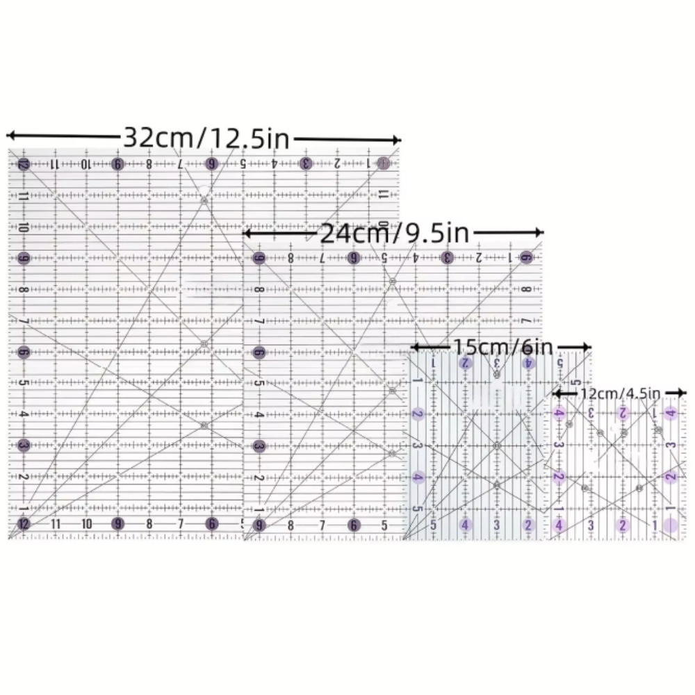 4pcs Square Acrylic Quilting R - огляд і ціна Quilting Ruler Square